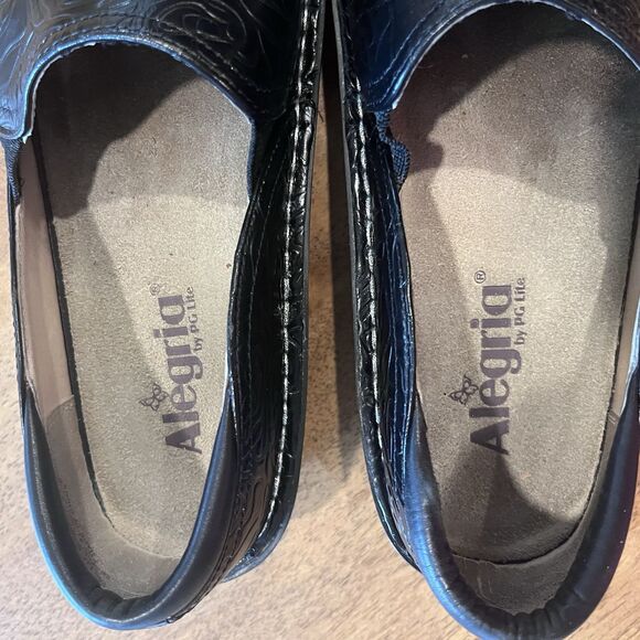 Alegria Deb 531 Debra Rose Embossed Black Leather Shoes Size 38 - 8-8.5 US - Picture 14 of 16